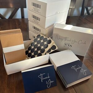 Navy and Gold Thank You Cards Set